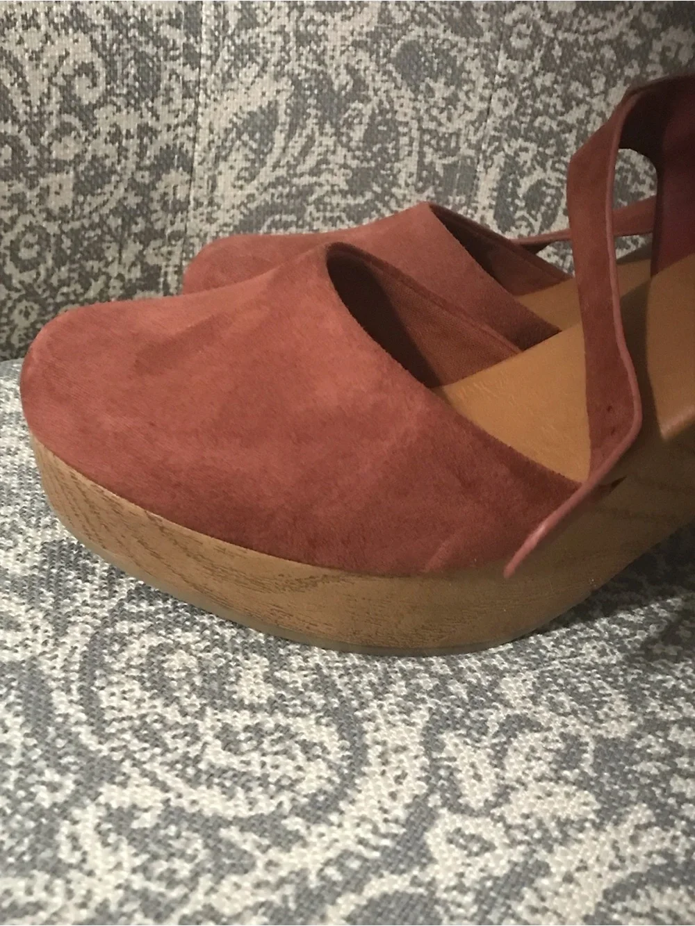 Women's Rust Suede Platform Sandals
